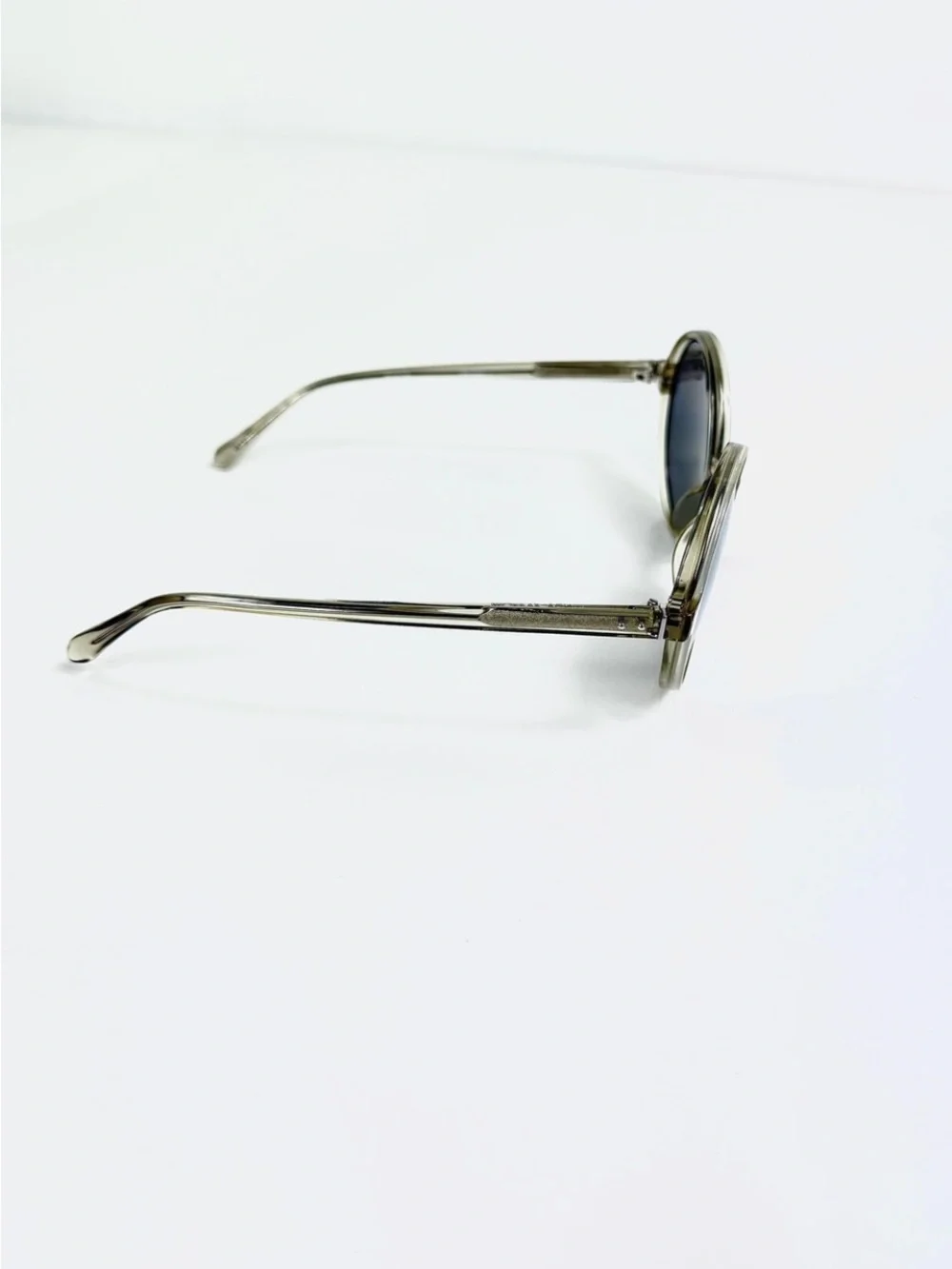 Linda Farrow LFL650 Oversized Round Sunglasses White Gold Titanium Full Set